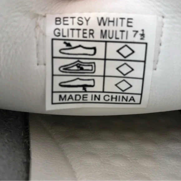 Vintage Havana Silver and White Glitter Low Top Sneakers US 7.5 - Picture 8 of 9